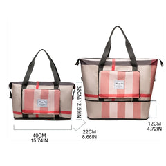 Foldable Gym Tote with Wet Dry Separation and Shoe Compartment