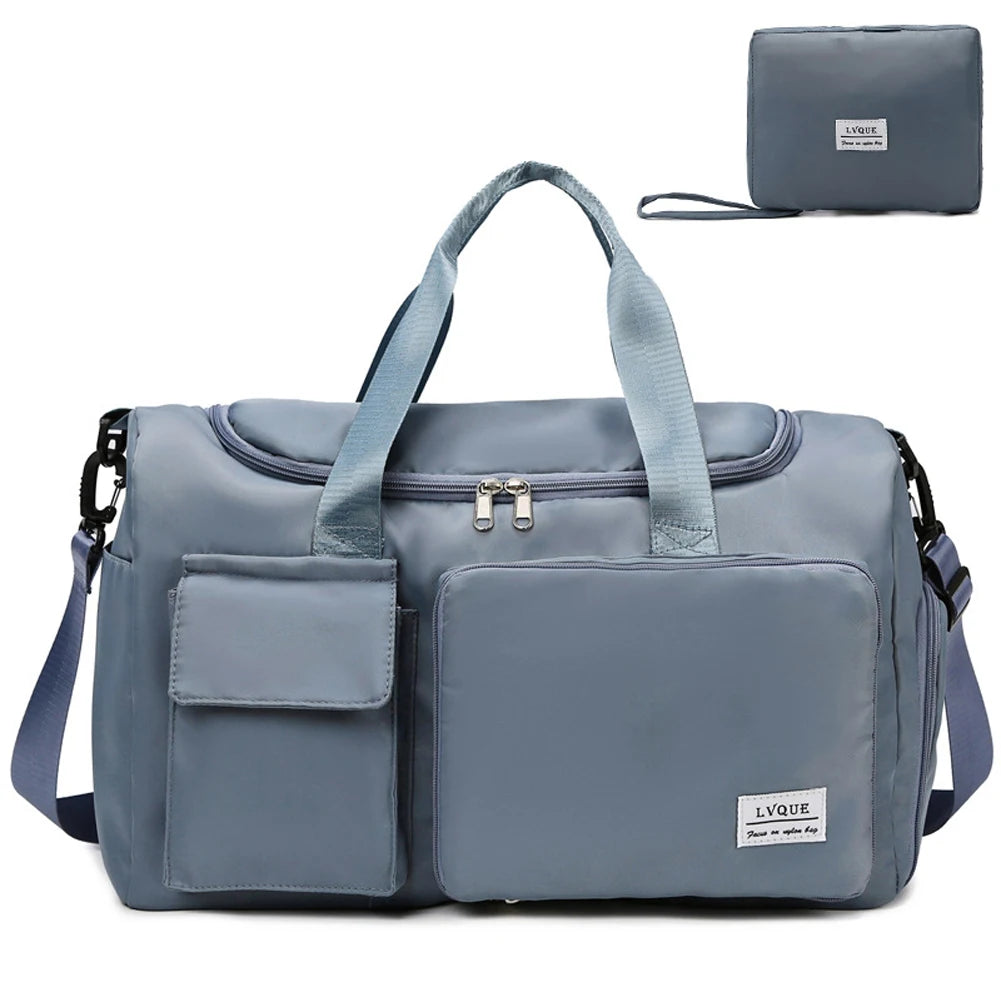 Foldable Gym Bags with Shoes Compartment Waterproof Hand Luggage Bag