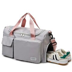 Foldable Gym Bags with Shoes Compartment Waterproof Hand Luggage Bag