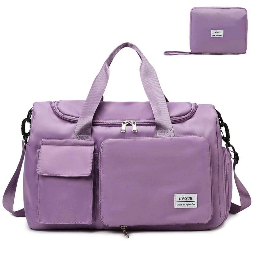 Foldable Gym Bags with Shoes Compartment Waterproof Hand Luggage Bag