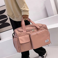 Foldable Gym Bags with Shoes Compartment Waterproof Hand Luggage Bag