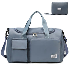 Foldable Gym Bags with Shoes Compartment Waterproof Hand Luggage Bag