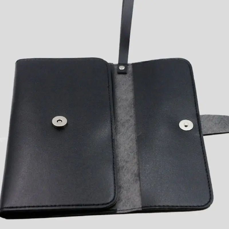 Foldable Hair Scissor Bag PU Leather Barber Tool Pouch