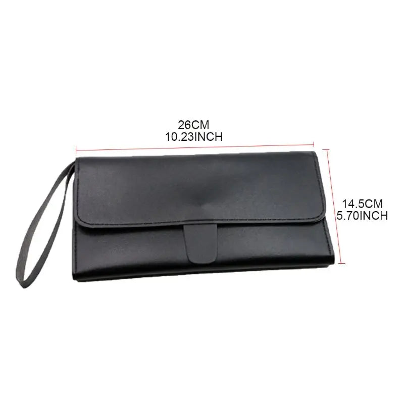 Foldable Hair Scissor Bag PU Leather Barber Tool Pouch