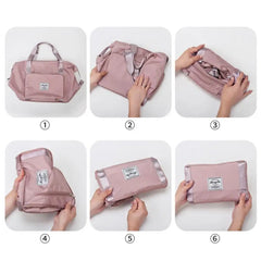 Large Capacity Foldable Travel Luggage Bag with Dry Wet Separation