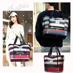 Large Capacity Plaid Travel Bag Waterproof Duffle Gym Yoga Shoulder Bag