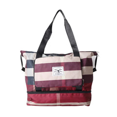 Large Capacity Plaid Travel Bag Waterproof Duffle Gym Yoga Shoulder Bag