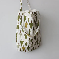 Floral Print Foldable Reusable Shopping Bag Canvas Tote Shoulder Bag