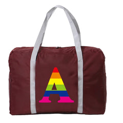Rainbow Letter Series Foldable Travel Bag Large Capacity Duffle Bags