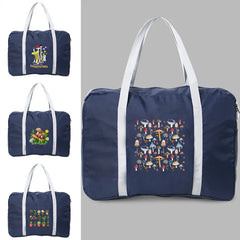 Foldable Travel Bag Luggage Tote Mushroom Print Weekender Gym Handbags