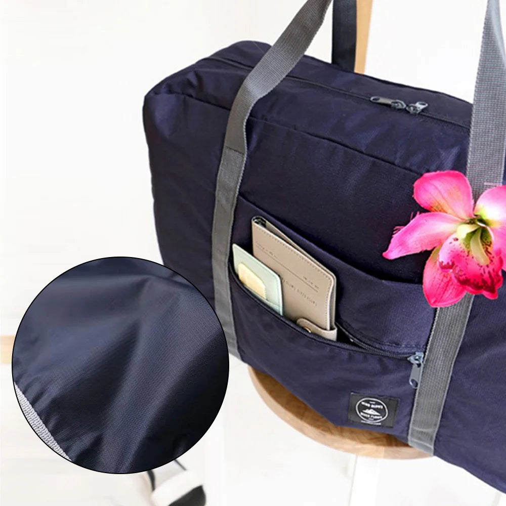 Foldable Travel Bag Luggage Tote Mushroom Print Weekender Gym Handbags