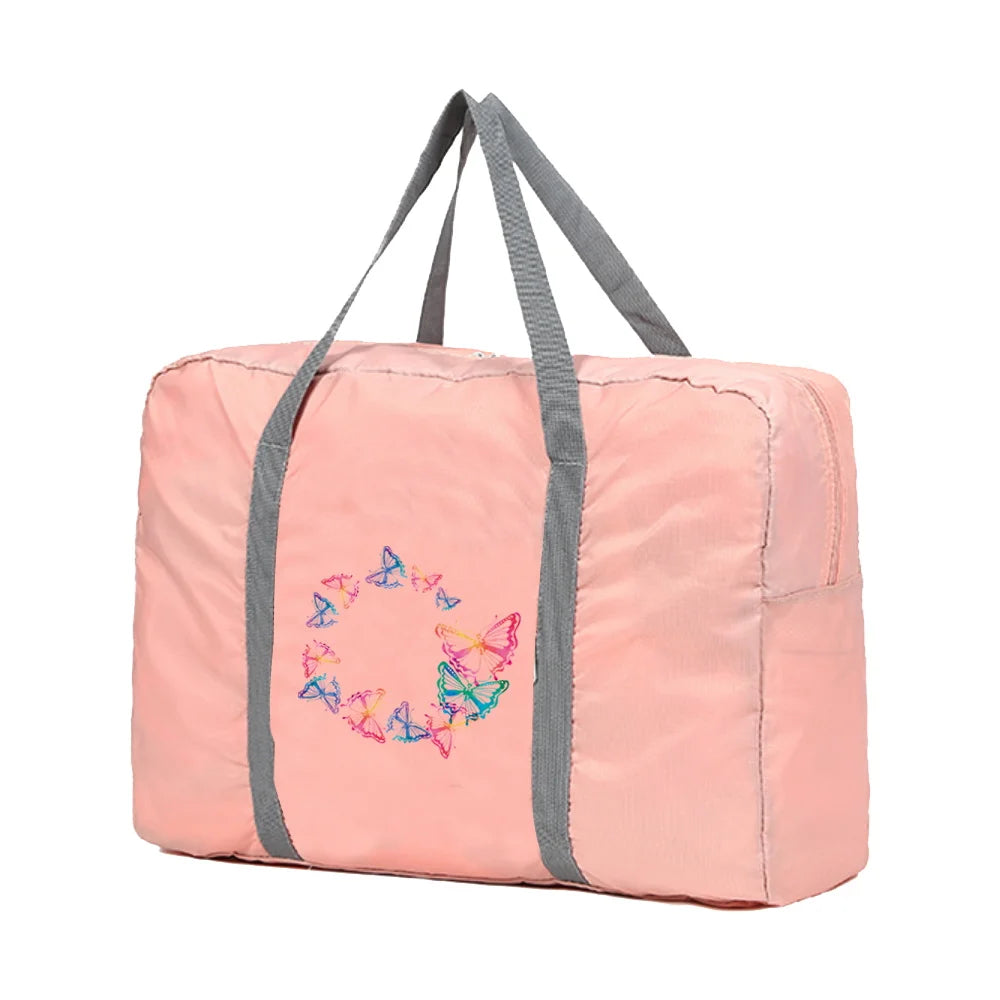 Foldable Travel Bags Portable Clothing Organizer Women Handbags Butterfly Circle