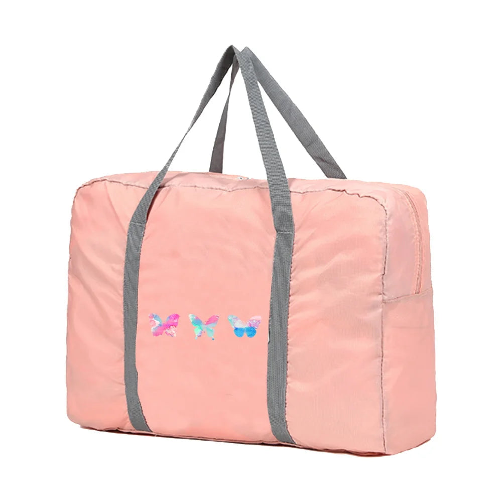 Colorful Butterfly Print Foldable Travel Bag Women Handbag