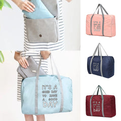 Foldable Travel Bags Portable Clothing Organizer Women Handbags Good Printing Du