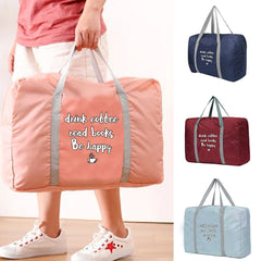Coffee Print Foldable Travel Bag Portable Clothing Organizer Women Handbags