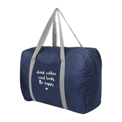 Coffee Print Foldable Travel Bag Portable Clothing Organizer Women Handbags