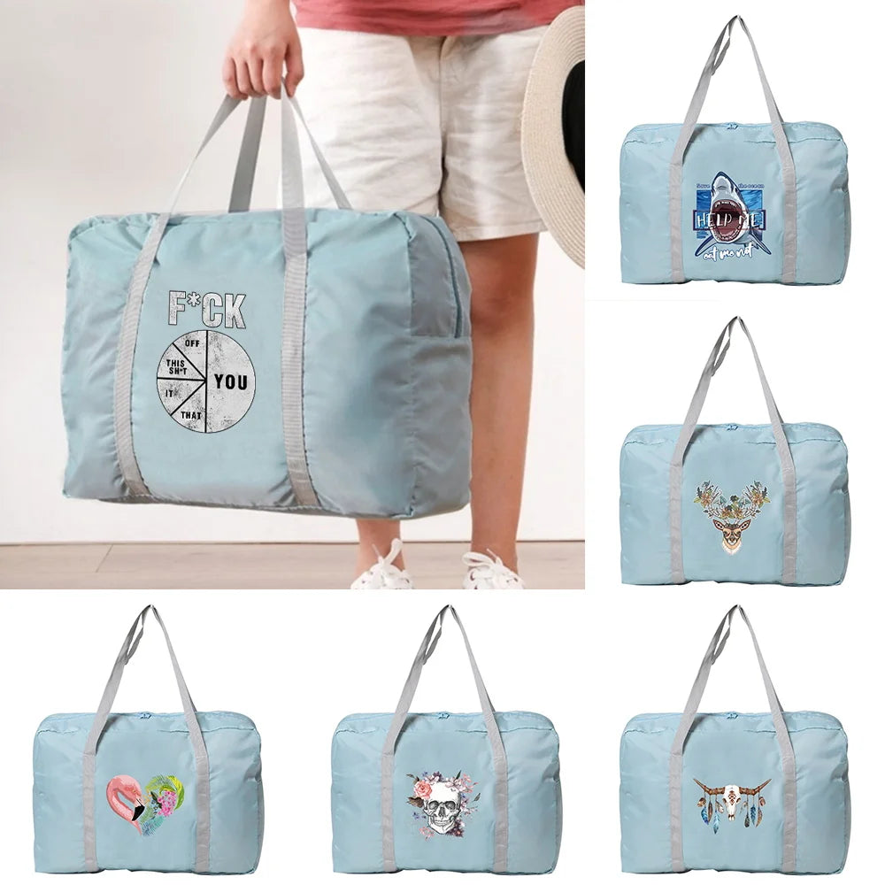 Foldable Travel Bags Unisex Large Capacity Bag Luggage Women Print Handbags