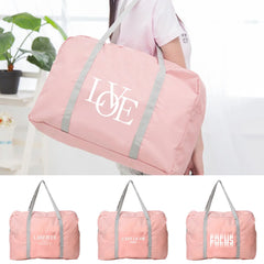 Foldable Travel Bags Unisex Nylon Large Organizer Women Handbags Text Series Men