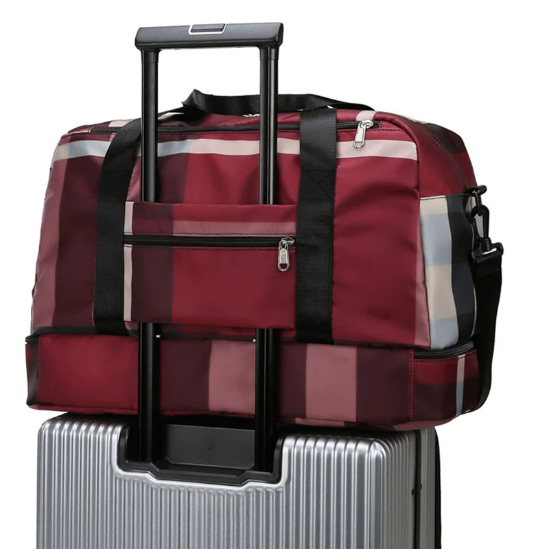 Foldable Travel Bags for Men and Women Large Capacity Weekend Messenger Dry/Wet