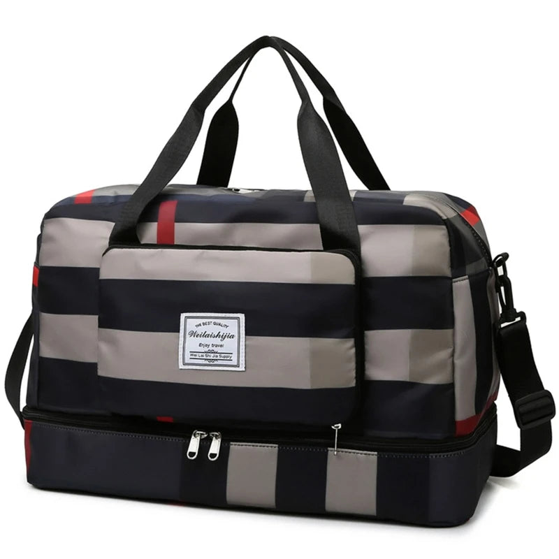 Foldable Travel Duffel Bag Sports Tote Shoulder Weekender Overnight Bags Large C