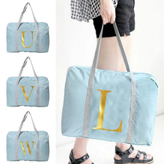 Letter Print Travel Bag Men Women Duffle Luggage Storage Bags