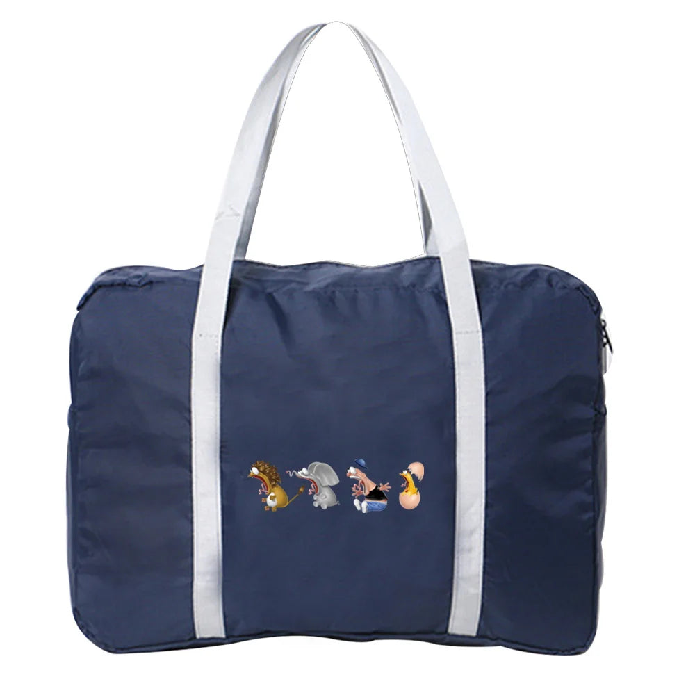 Cartoon Print Tote Travel Luggage Bag Women Duffle Handbag