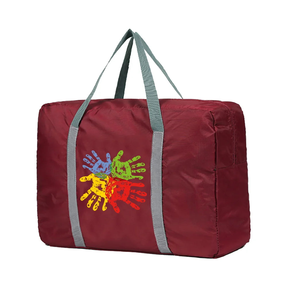 Hand Print Series Tote Travel Luggage Duffle Bag for Women