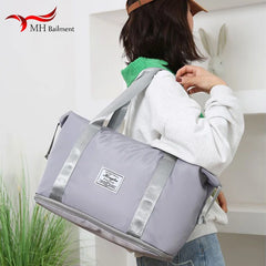 Waterproof Travel Tote Bag Large Capacity Multifunctional Pink Duffle Handbag