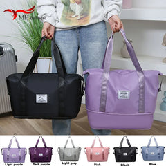 Waterproof Travel Tote Bag Large Capacity Multifunctional Pink Duffle Handbag