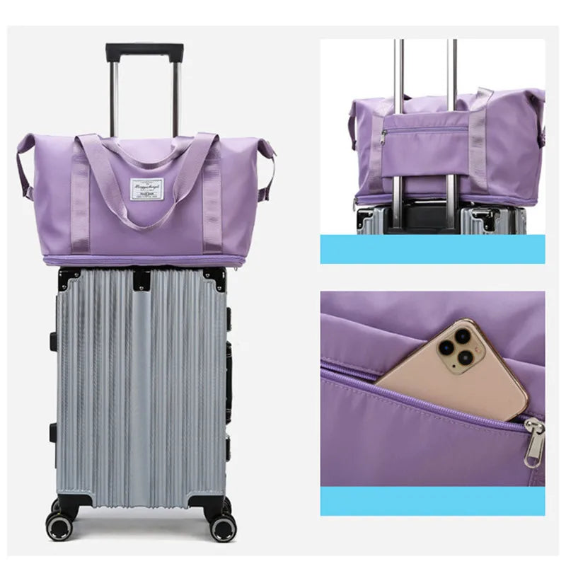 Women's Waterproof Travel Tote Bag Large Capacity Duffle Handbag