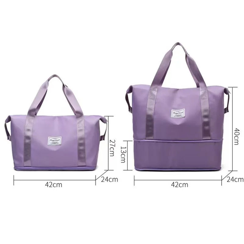 Women's Waterproof Travel Tote Bag Large Capacity Duffle Handbag