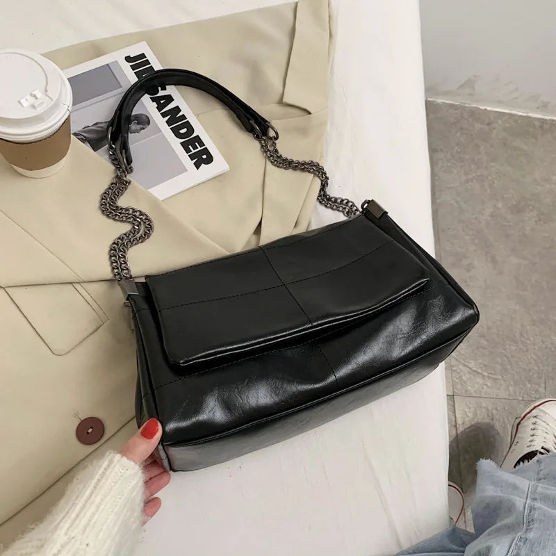 Foldable Travel Crossbody Bag Chain Shoulder Bag with Handle