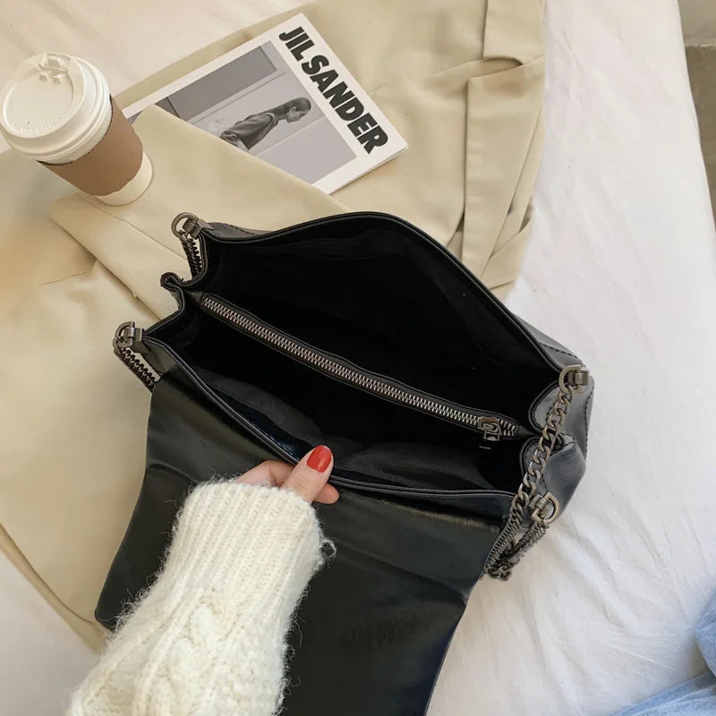 Foldable Travel Crossbody Bag Chain Shoulder Bag with Handle