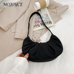 Soft Nylon Shoulder Bag for Women, Cloud Underarm Handbag