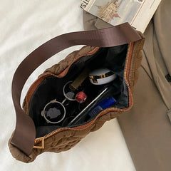 Quilted Soft Nylon Small Shoulder Bag for Women