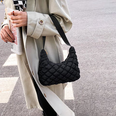 Quilted Soft Nylon Small Shoulder Bag for Women