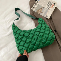 Quilted Soft Nylon Small Shoulder Bag for Women