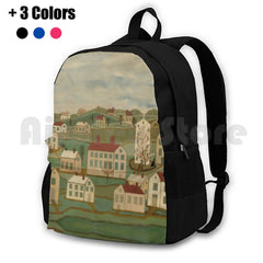 Outdoor Hiking Backpack Riding Climbing Sports Bag Folk Town Village Building Ho