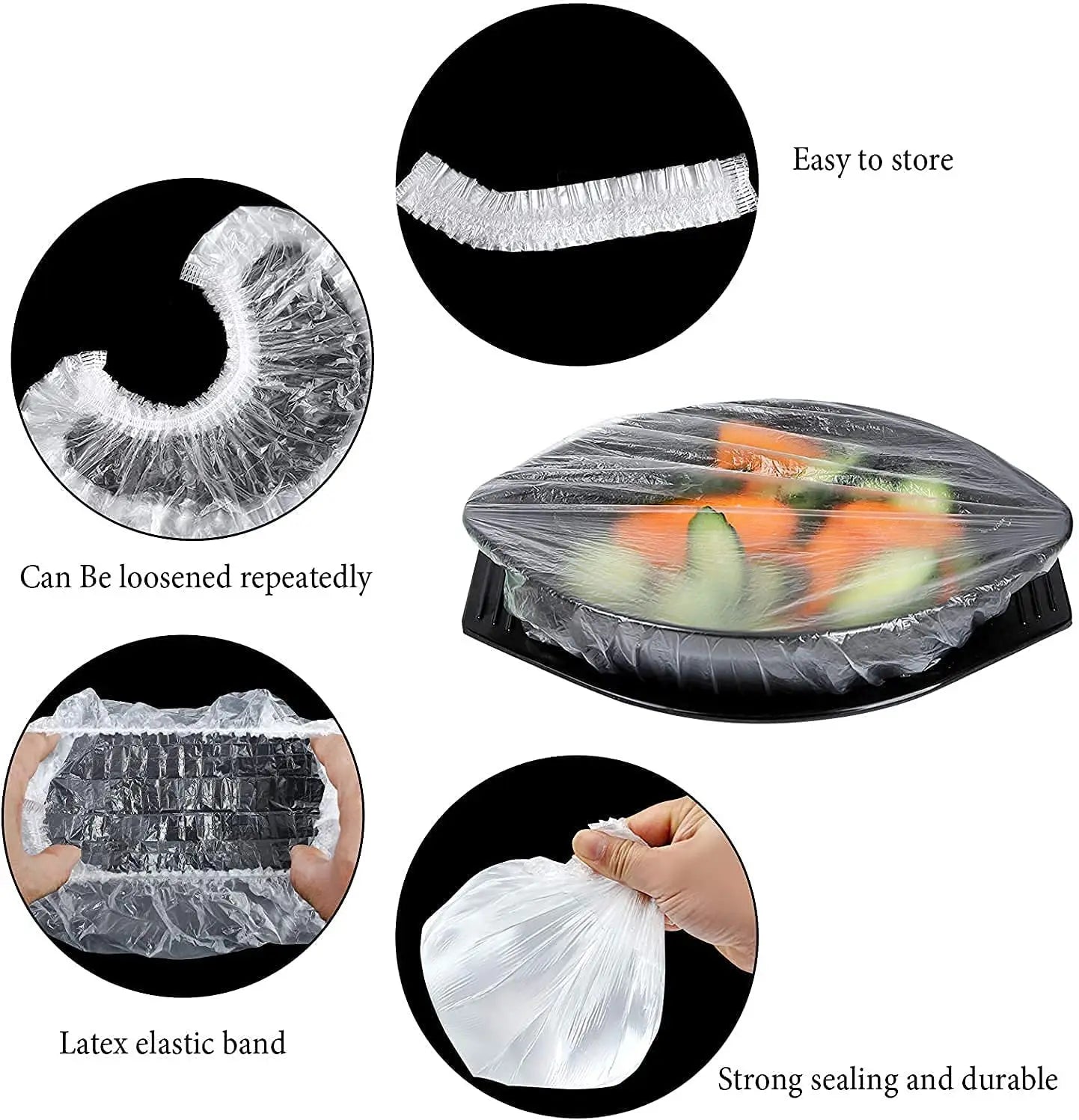 100pcs Food Cover Preservative Film Plastic Fresh Keeping Saver Bag