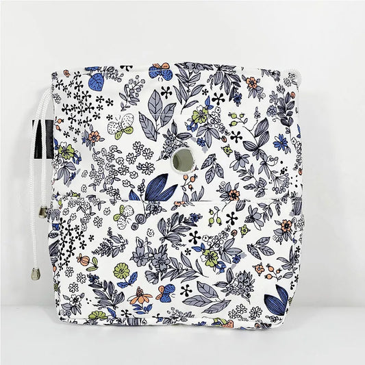 Flower Drawstring Canvas Bag for Obag Moon Style Inner Bag