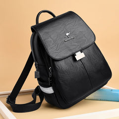 Teen Girls Travel Leather Backpack School Bag
