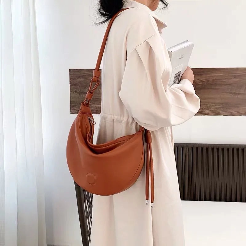 Women Casual PU Leather Shoulder Crossbody Bag Large Capacity Messenger Bag