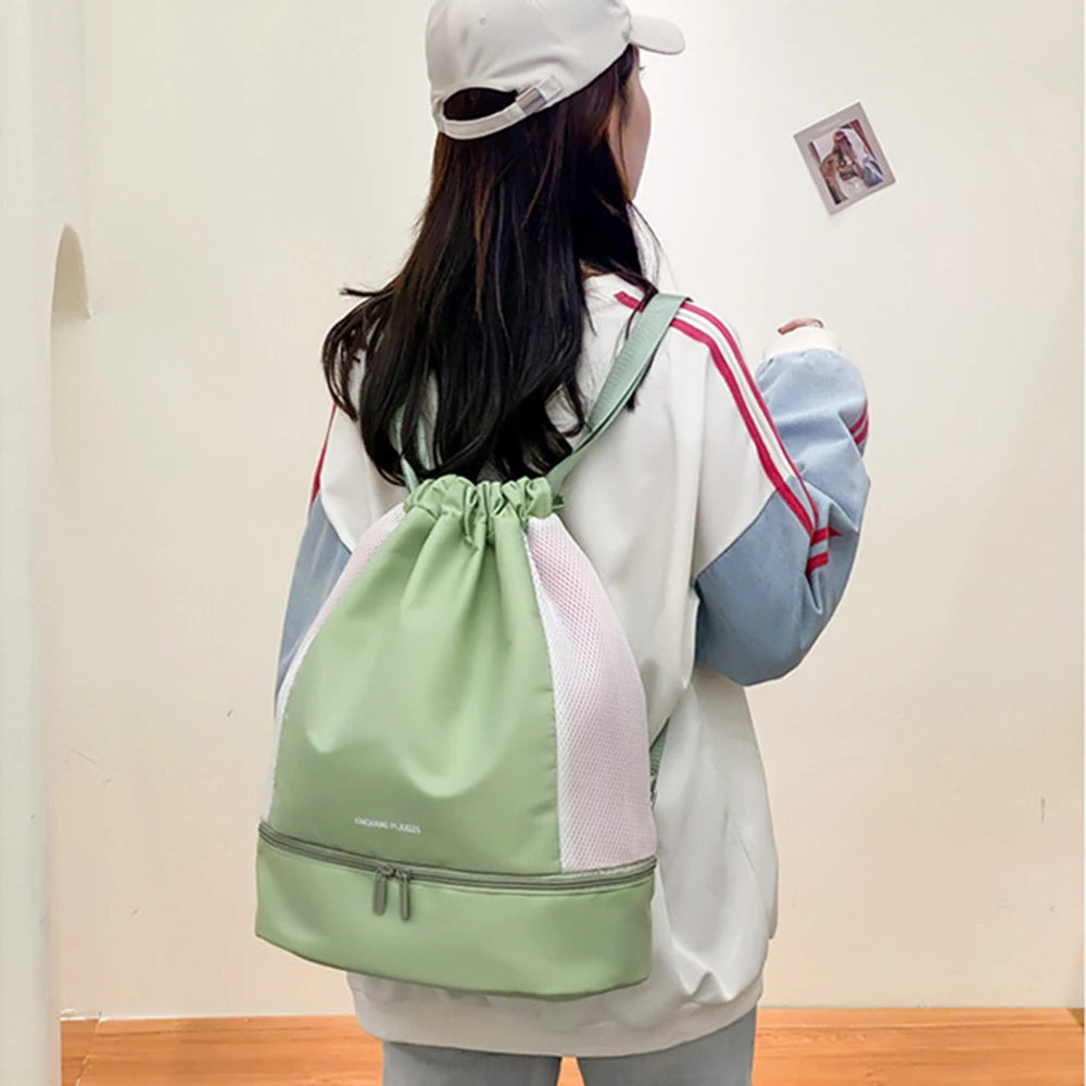 Women Sports Backpack Dry Wet Separation Large Capacity Oxford Cloth Bag