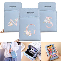 Pink Flower Letter Cell Phone Purse Women's Crossbody Bag