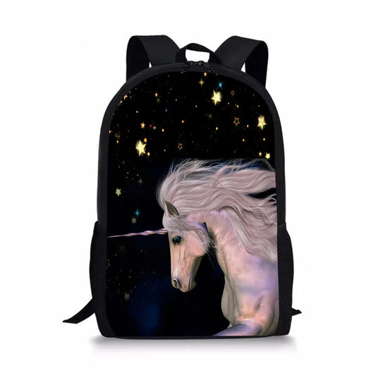 Forest Fantasy Horse Pattern Girls School Bags Teenagers Rucksack