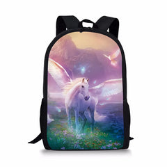 Forest Fantasy Horse Print Girls School Bag Travel Laptop Backpack