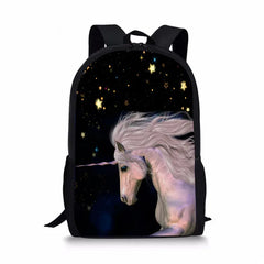 Forest Fantasy Horse Print Girls School Bag Travel Laptop Backpack