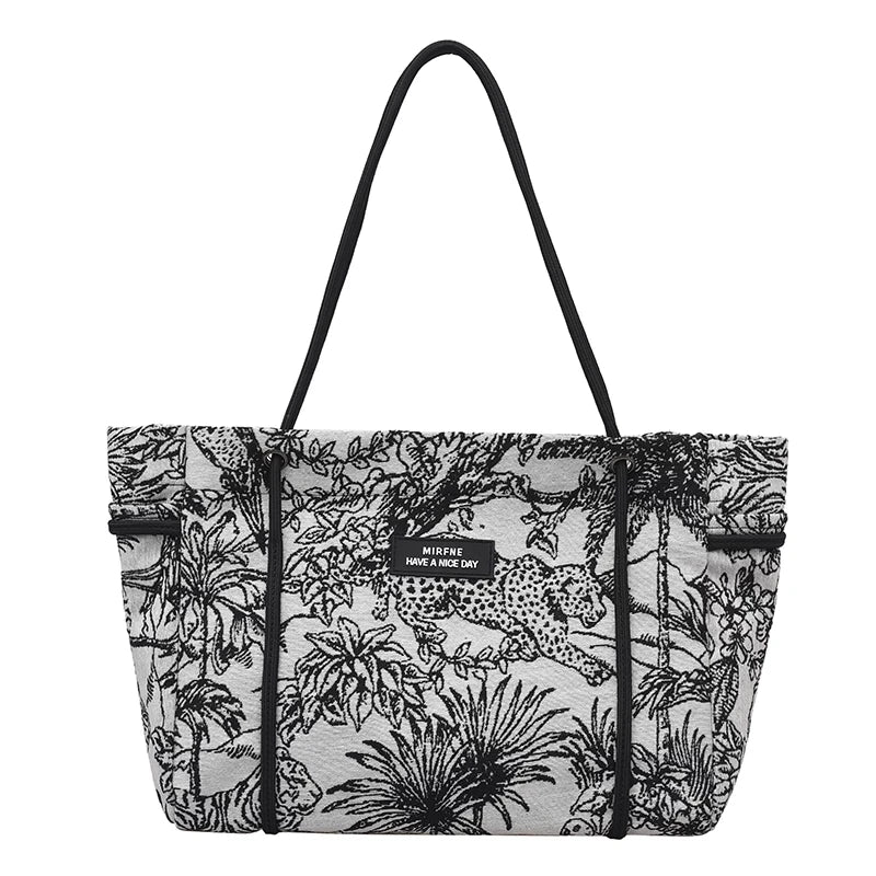 Forest Flowers High Capacity Big Shopper Shoulder Bags for Women