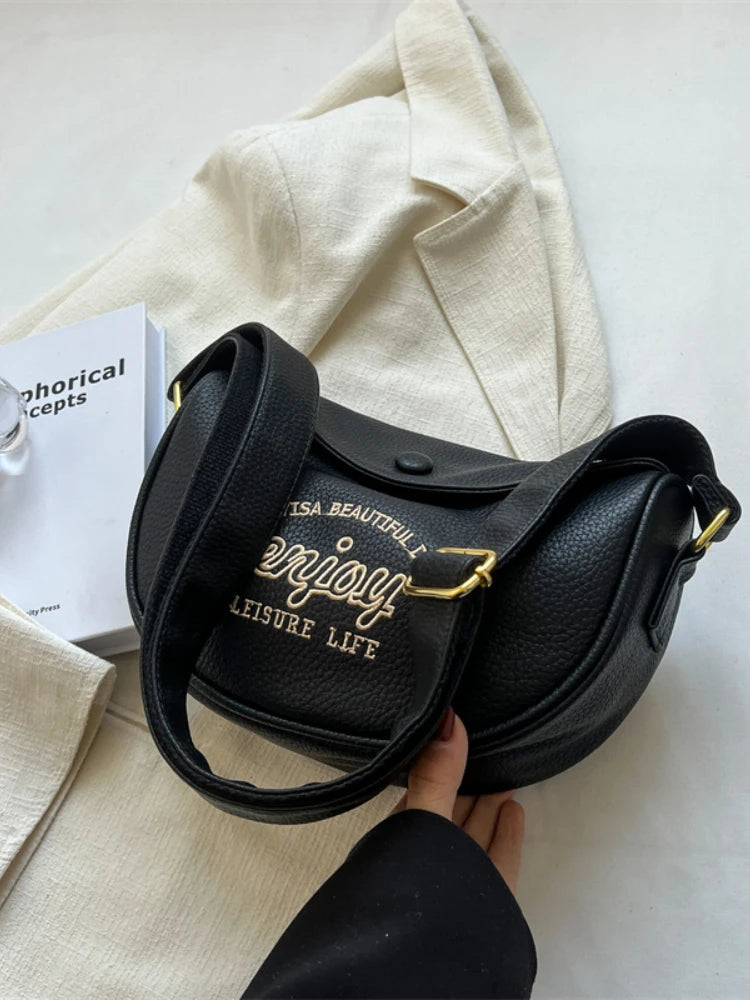 Vintage Brown Leather Crossbody Bag for Women