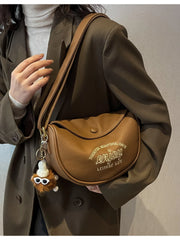 Vintage Brown Leather Crossbody Bag for Women